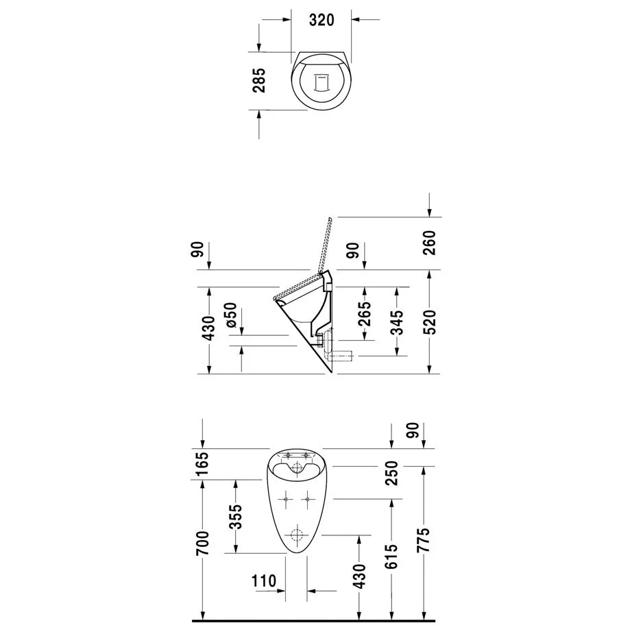 Duravit Urinal für Deckel für Starck 1 & Starck 2 Bild 3