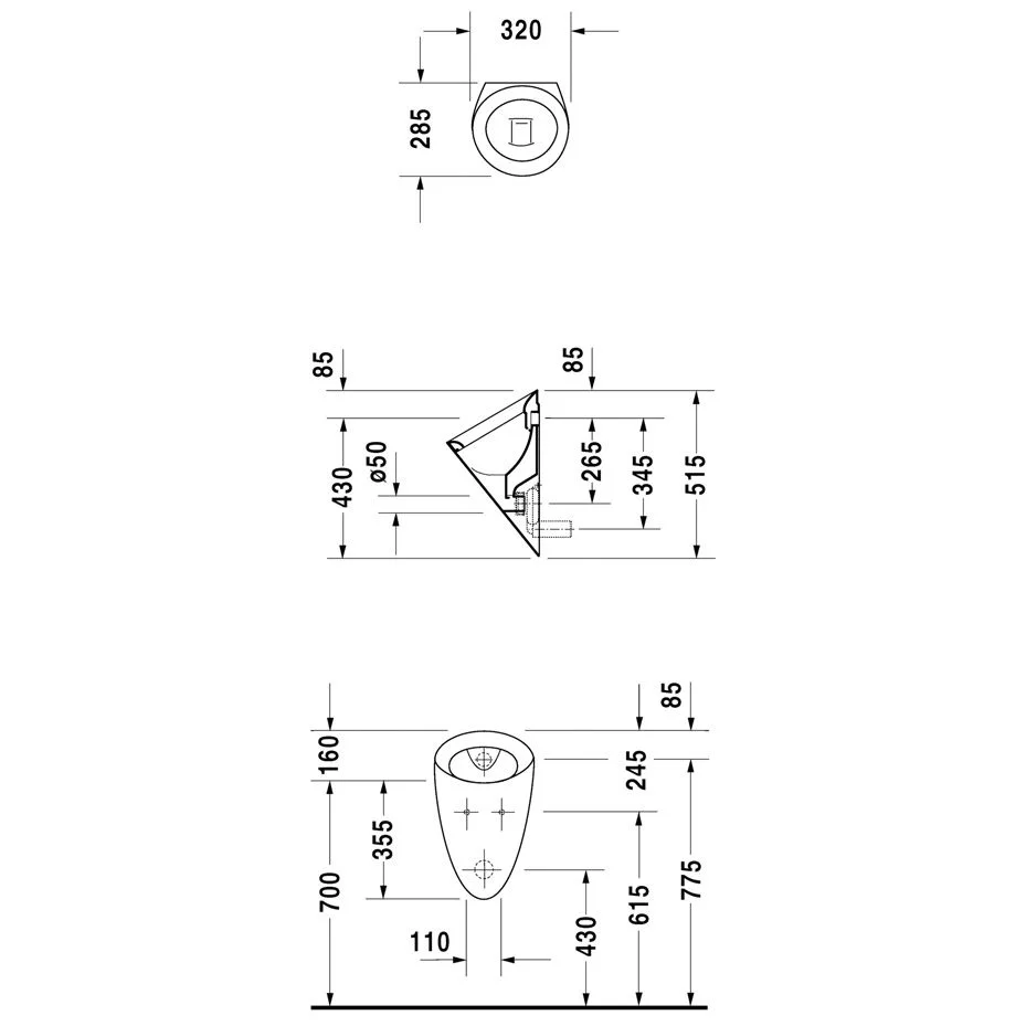 Duravit Urinal ohne Deckel für Starck 1 & 2 Bild 3