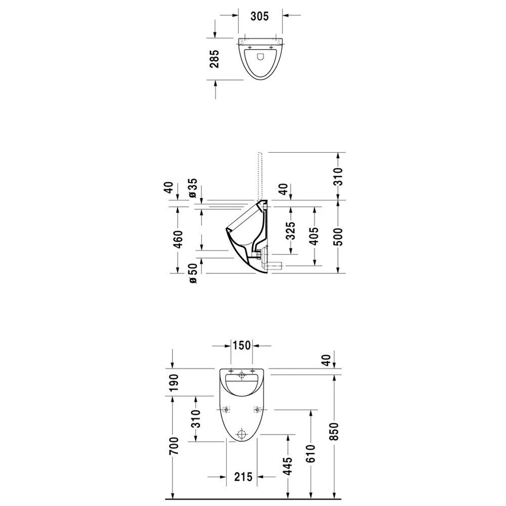 Duravit Design Classics Urinal Universal Fizz für Deckel Bild 3