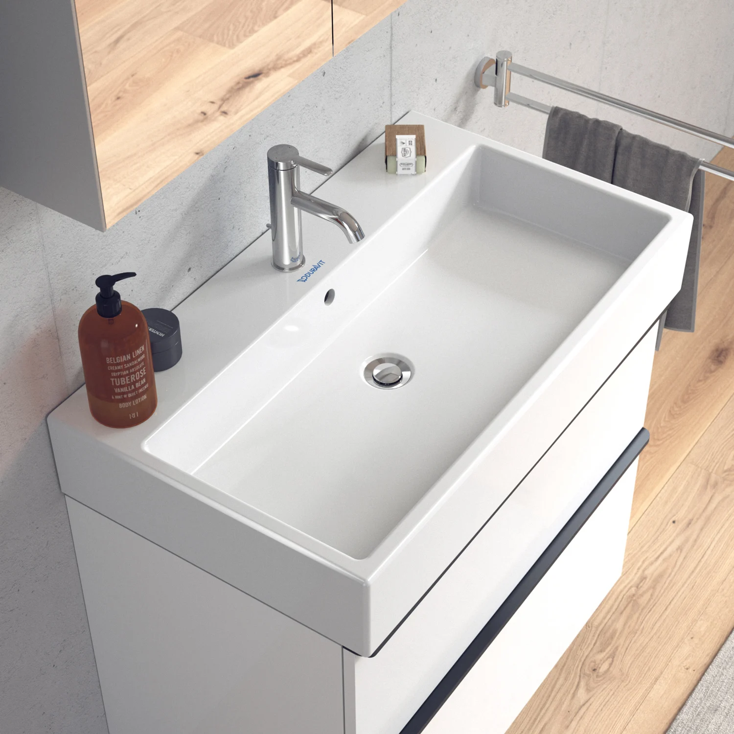 Duravit Vero Air Möbelwaschtisch mit 1 Hahnloch 80 x 47 cm, mit Überlauf