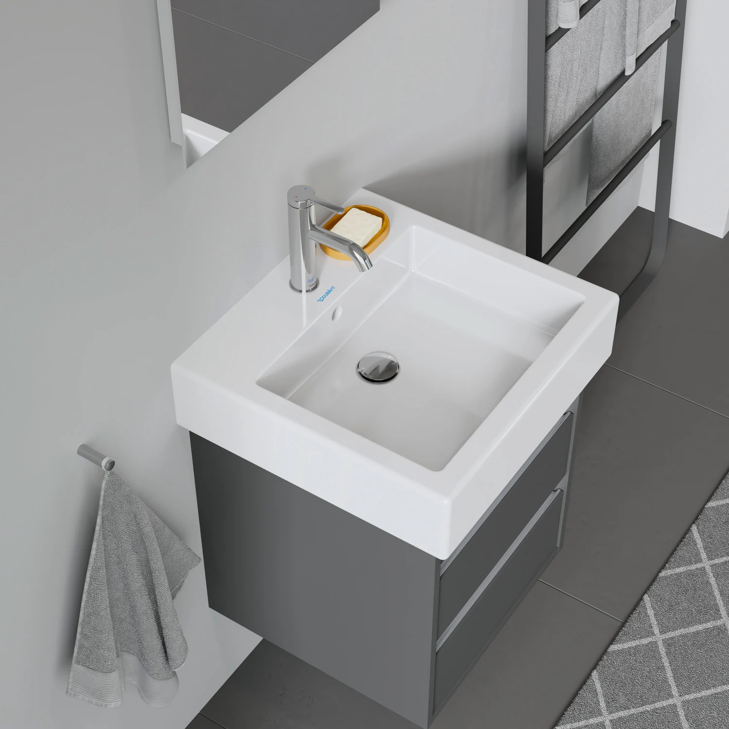 Zbliżenie umywalki w łazience, Duravit