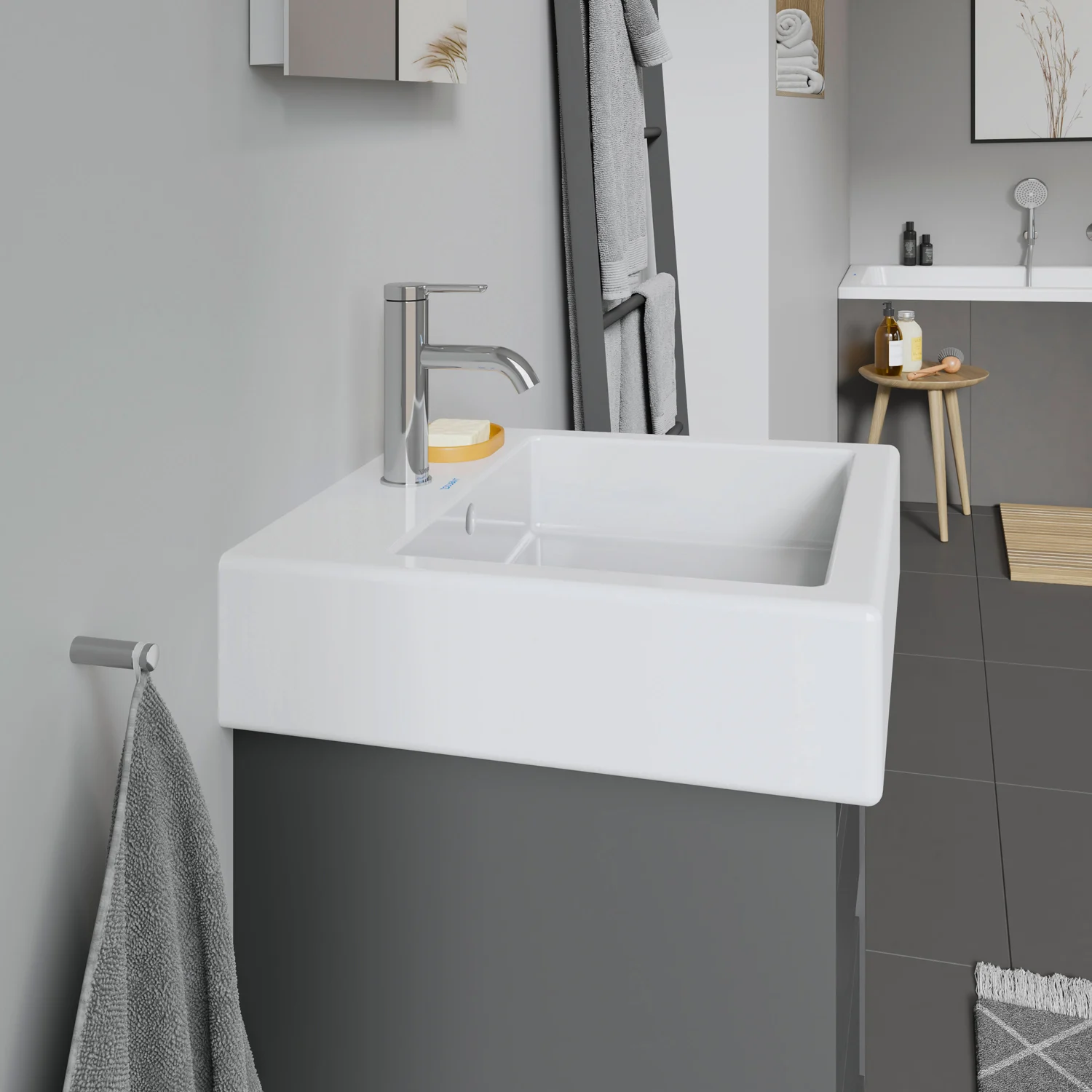 Zbliżenie umywalki w łazience, Duravit