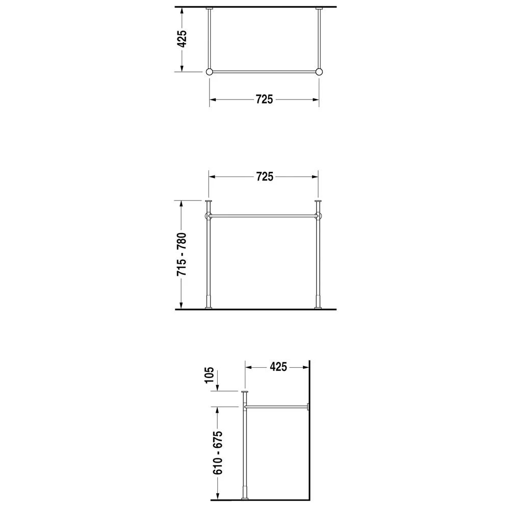 Duravit Vero Metallkonsole für Vero Waschtische 80 cm Bild 2
