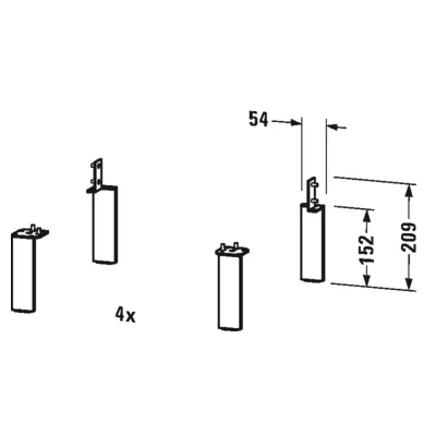 Duravit Sockelfüße Chrom, 4 Stück Bild 2