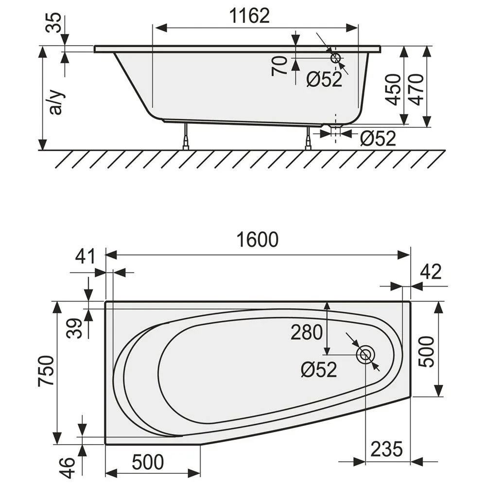 DUSCHOLUX Piccolo 163 Kleinraum Badewanne Einbau Ecke links Bild 4