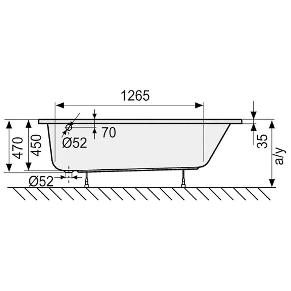 DUSCHOLUX Piccolo 174 Kleinraum-Badewanne Einbau Ecke rechts Bild 3