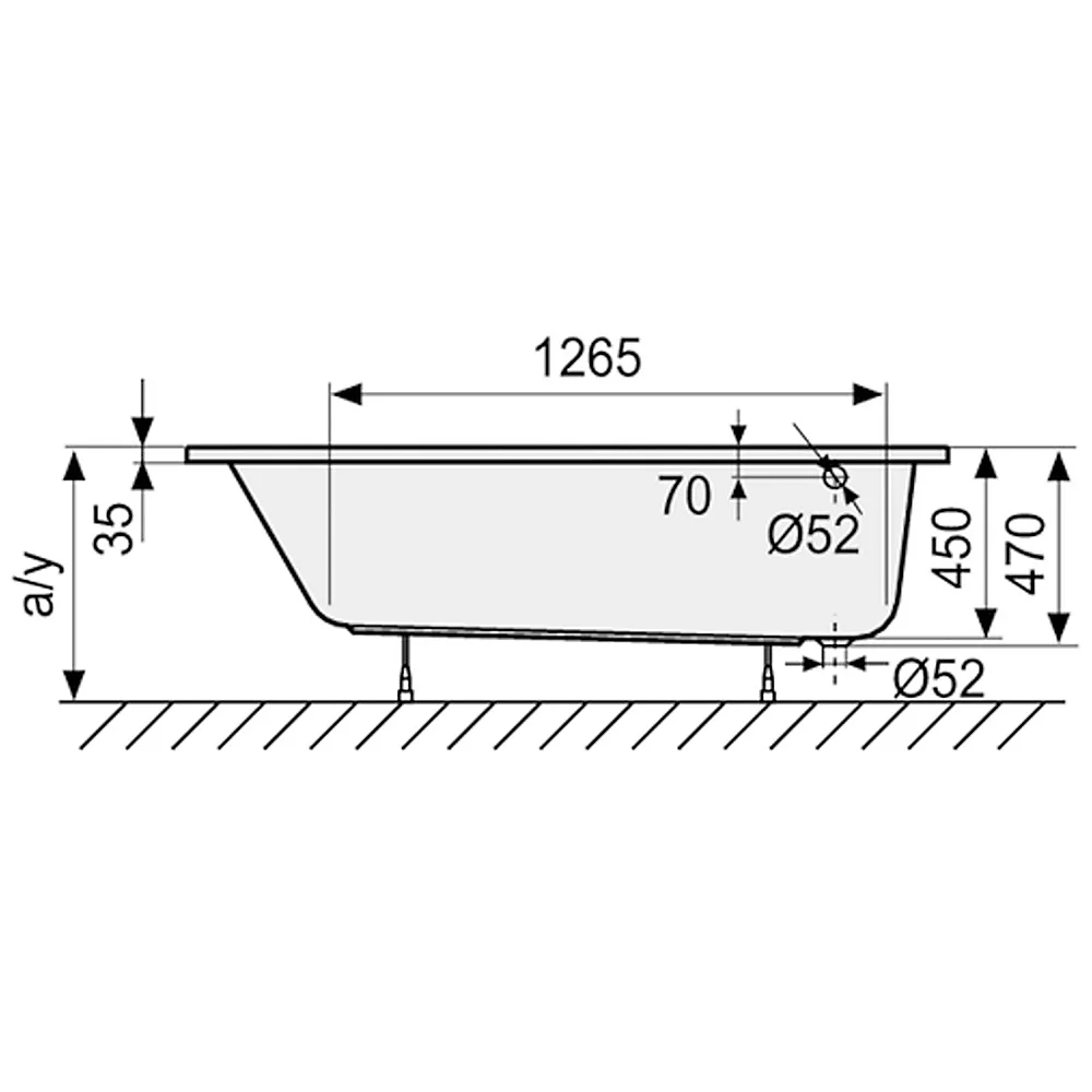 DUSCHOLUX Piccolo 173 Kleinraum-Badewanne Einbau Ecke links Bild 3