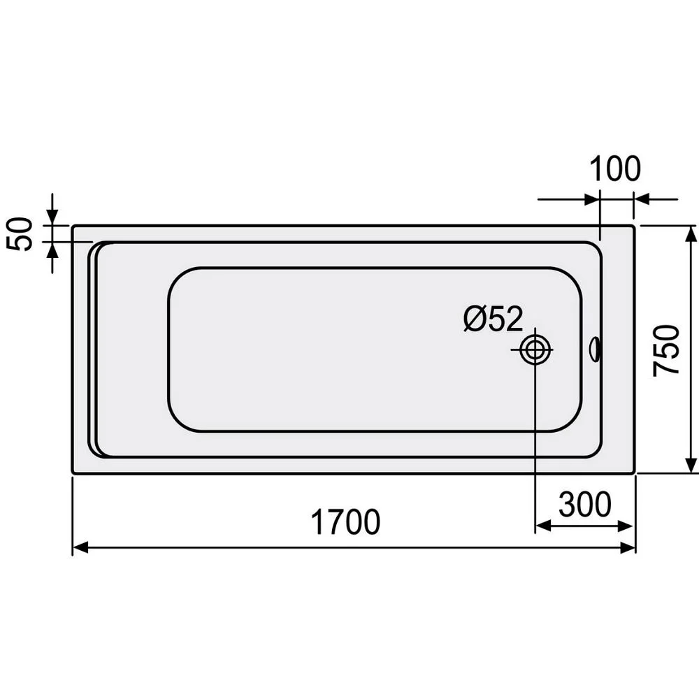 DUSCHOLUX Prime-Line 260 Badewanne 170 x 75 cm Bild 3