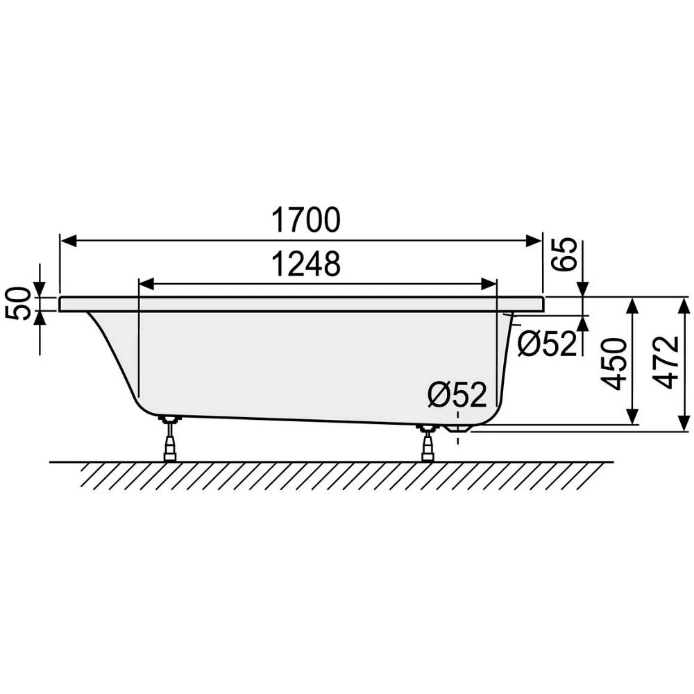 DUSCHOLUX Prime-Line 260 Badewanne 170 x 75 cm Bild 4