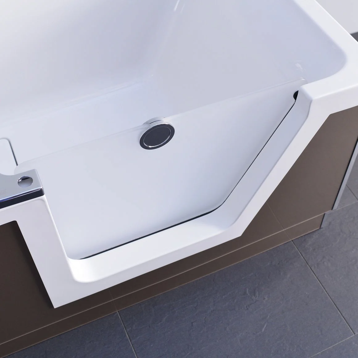 DUSCHOLUX Step-in Pure Badewanne 170 x 75 cm mit integriertem Wasserzulauf, Einstieg links Bild 2