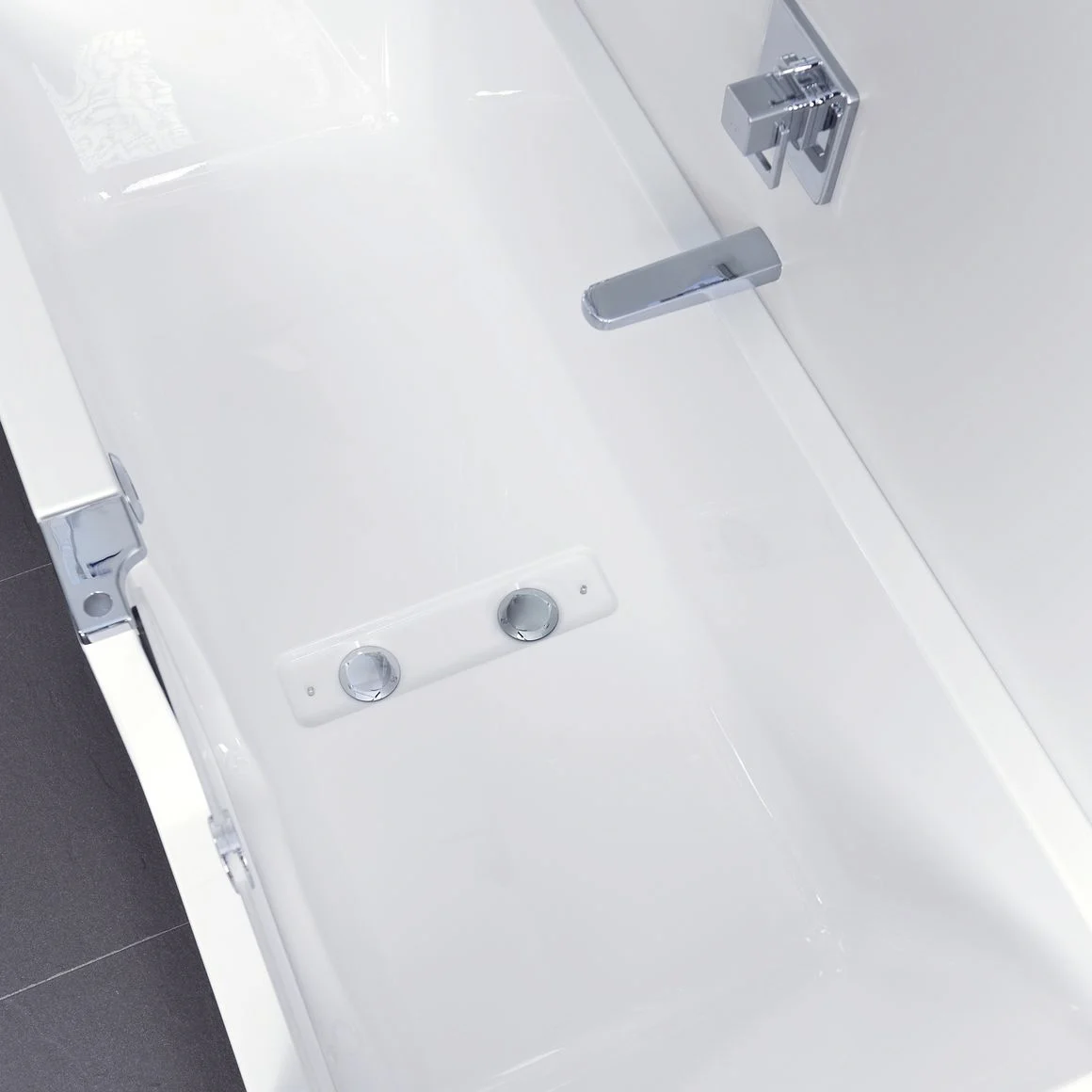 DUSCHOLUX Step-in Pure Badewanne 170 x 75 cm mit integriertem Wasserzulauf, Einstieg links Bild 4