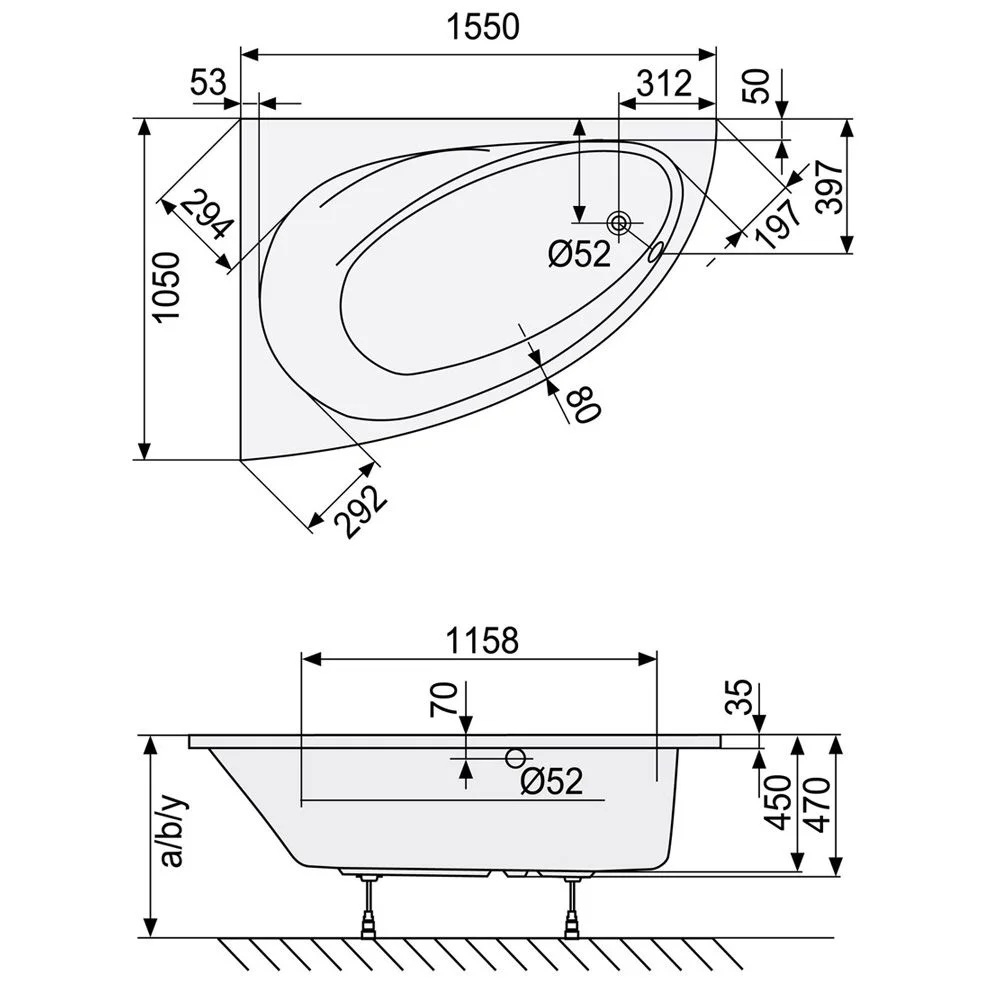 DUSCHOLUX Malaga 460 Raumsparwanne asymmetrisch links Bild 3
