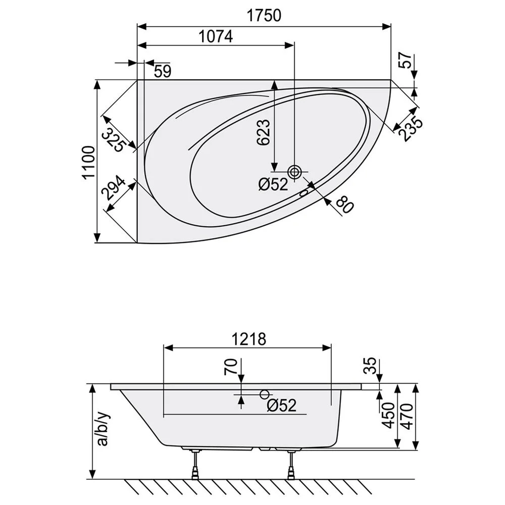 DUSCHOLUX Malaga 470 Raumsparwanne asymmetrisch links Bild 3