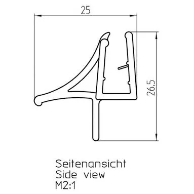 DUSCHOLUX Magic Round Wasserabweisprofil links Bild 2