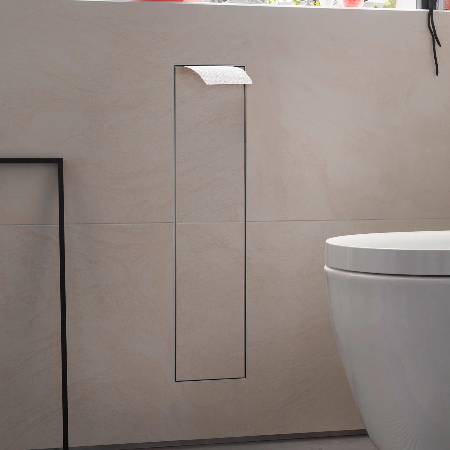 Emco asis plus WC-Modul - Unterputzmodell 15,4 x 65,8 cm, Türanschlag links Bild 2