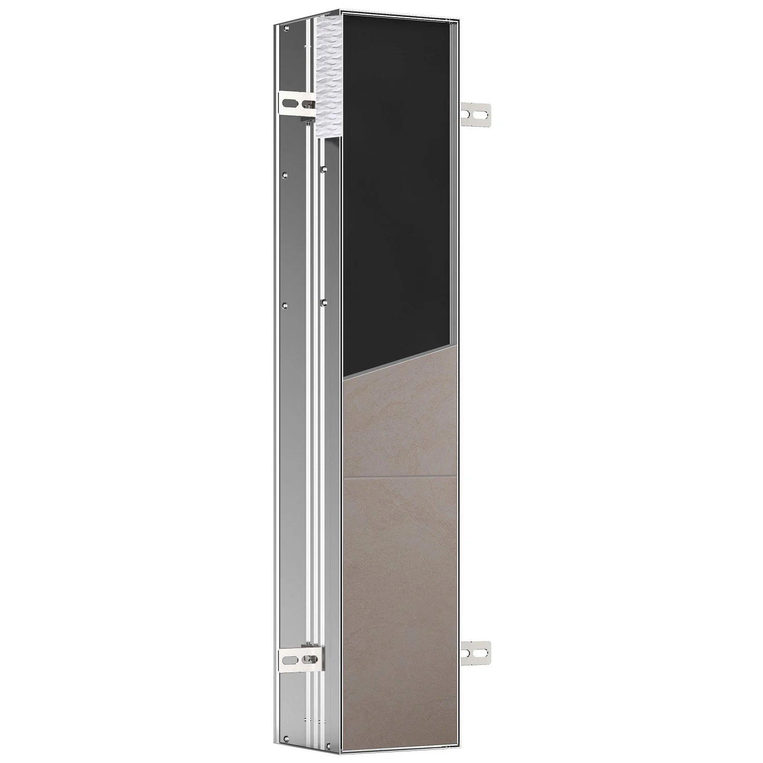 Emco asis plus WC-Modul - Unterputzmodell 15,4 x 80,3 cm, Türanschlag rechts