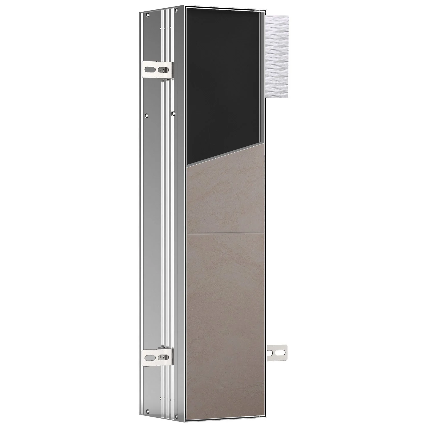 Emco asis plus WC-Modul - Unterputzmodell 15,4 x 65,8 cm, Türanschlag links