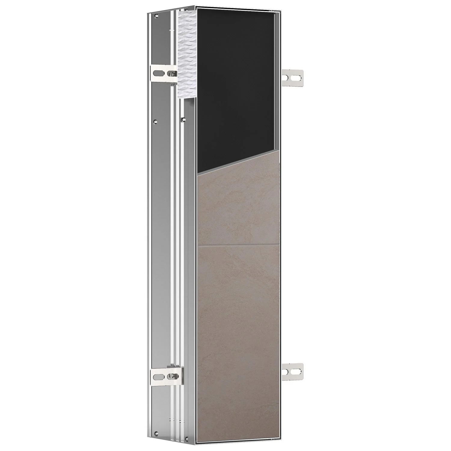 Emco asis plus WC-Modul - Unterputzmodell 15,4 x 65,8 cm, Türanschlag rechts