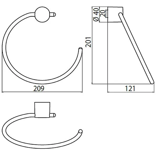 Emco rondo2 Handtuchring starr 20,9 cm Bild 2