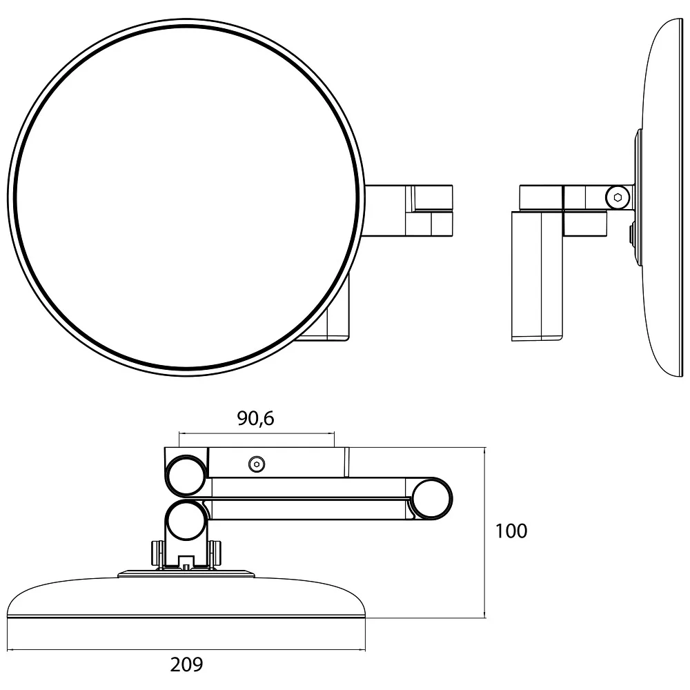 Emco LED Rasier- und Kosmetikspiegel Wandmodell mit 5-fach Vergrößerung Bild 5