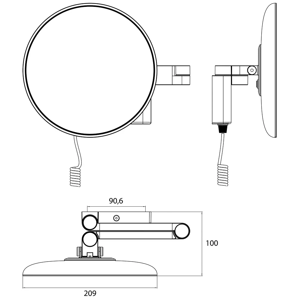 Emco LED Rasier- und Kosmetikspiegel Wandmodell mit 5-fach Vergrößerung Bild 4