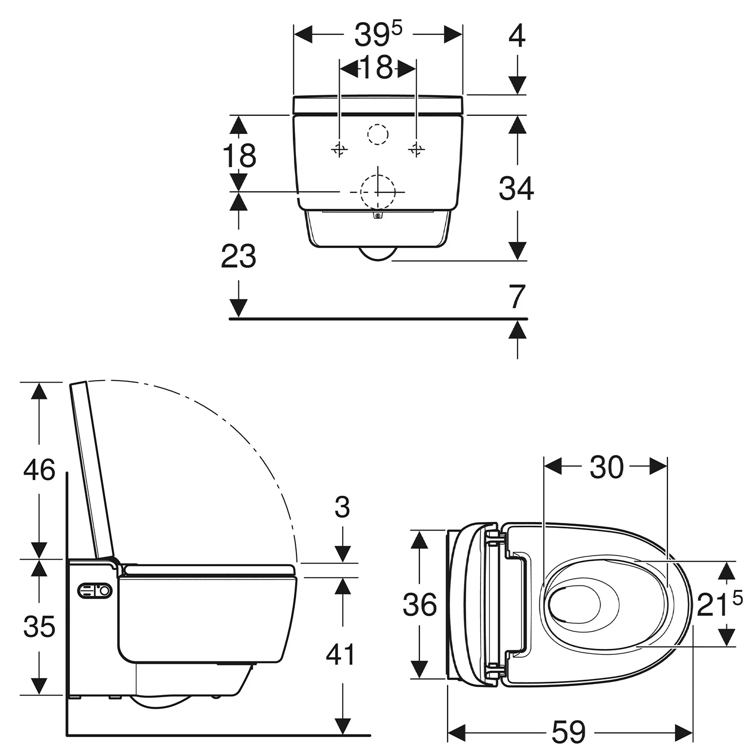 Geberit AquaClean Mera Classic WC-Komplettanlage Wand-WC Bild 5