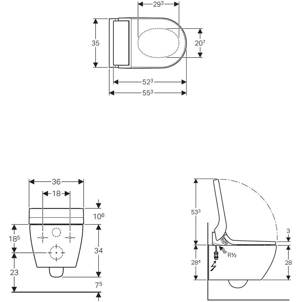 Geberit AquaClean Tuma Comfort WC-Komplettanlage Wand-WC Bild 4