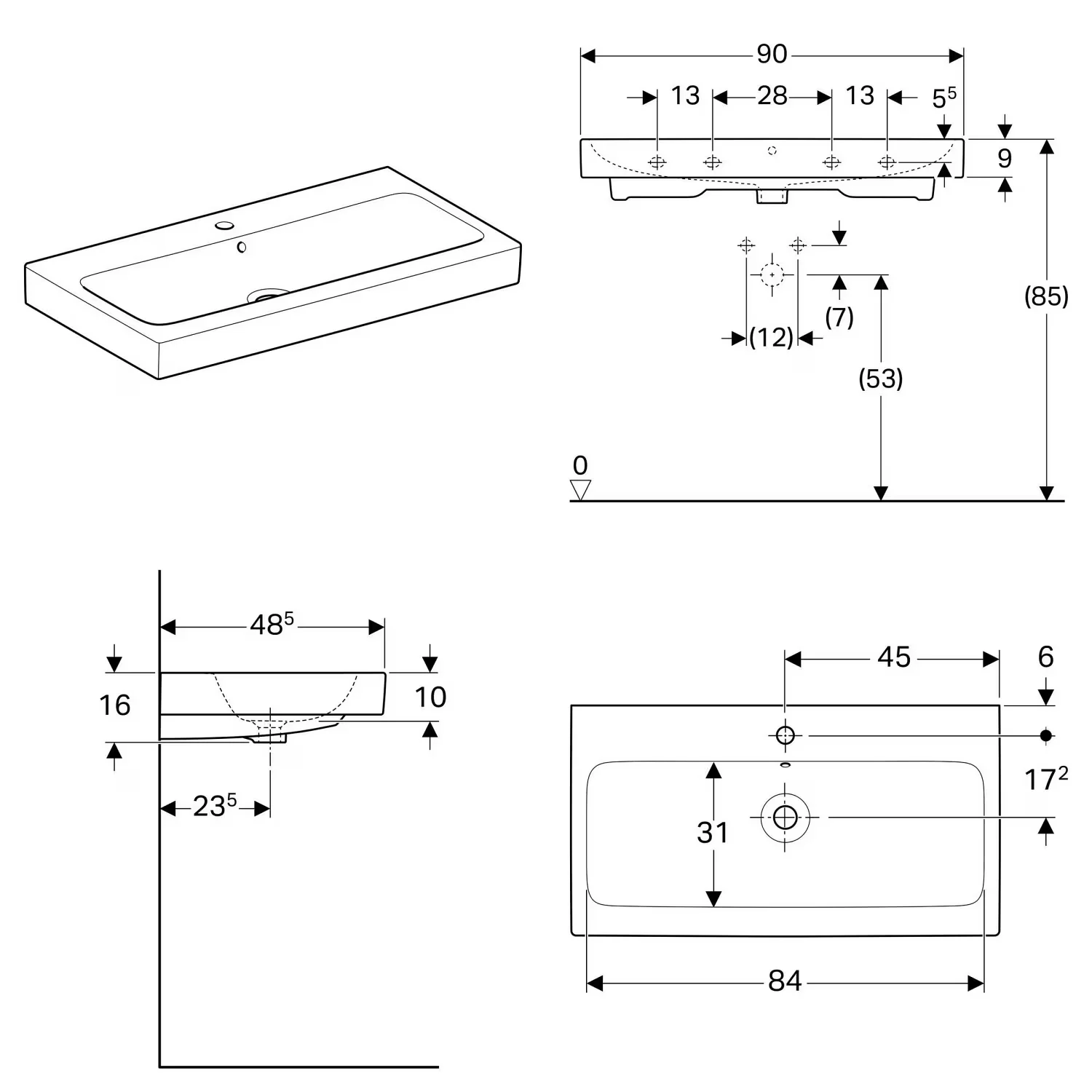 Geberit iCon Waschtisch 90 cm Bild 2