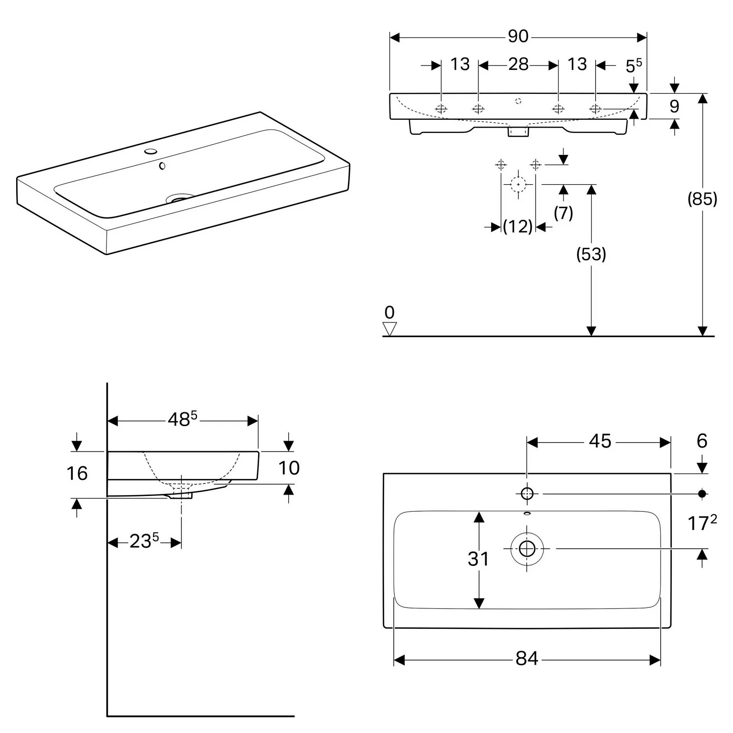 Geberit iCon Waschtisch 90 cm Bild 4