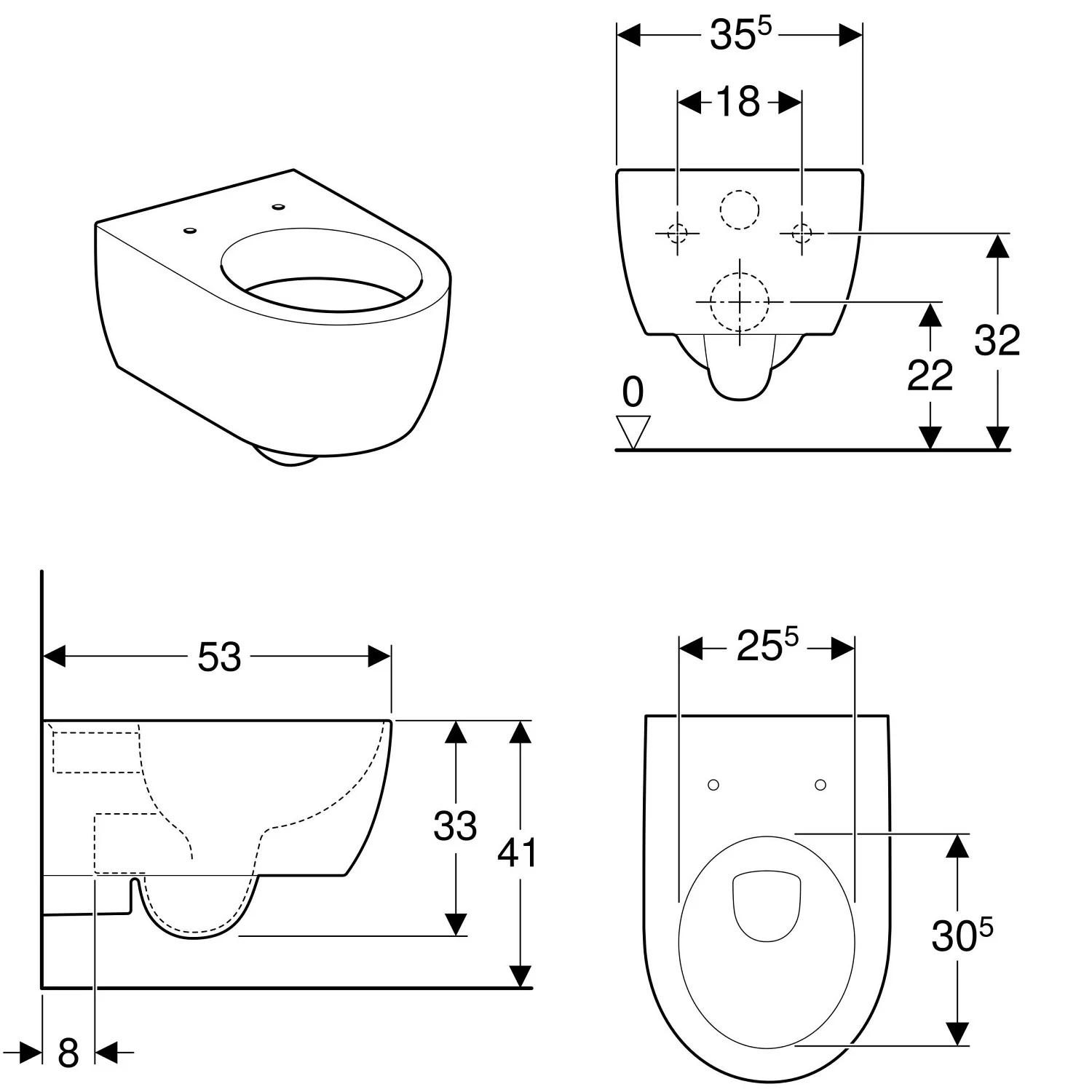 Geberit iCon Wand-WC Tiefspüler, geschlossene Form Bild 4