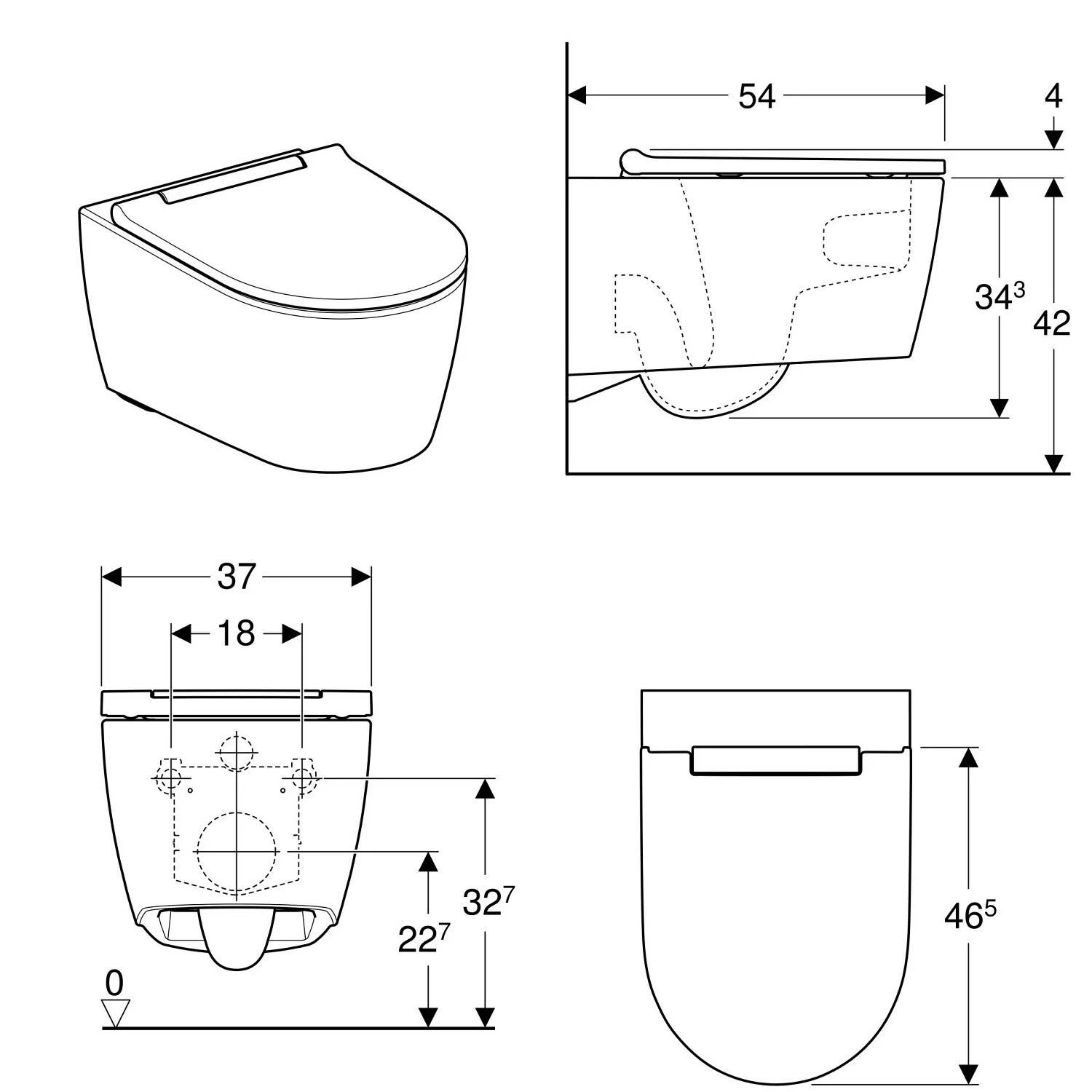 Geberit ONE Wand-Tiefspül-WC, mit TurboFlush und WC-Sitz Bild 5