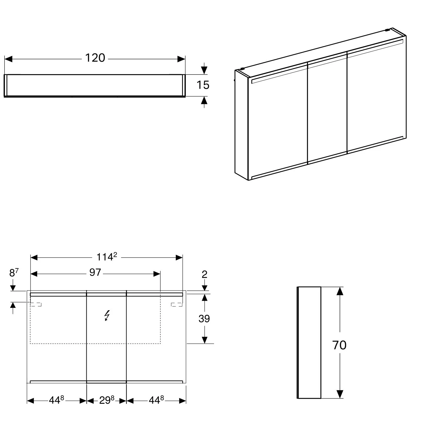 Geberit Option Spiegelschrank mit Beleuchtung 120 cm Bild 2