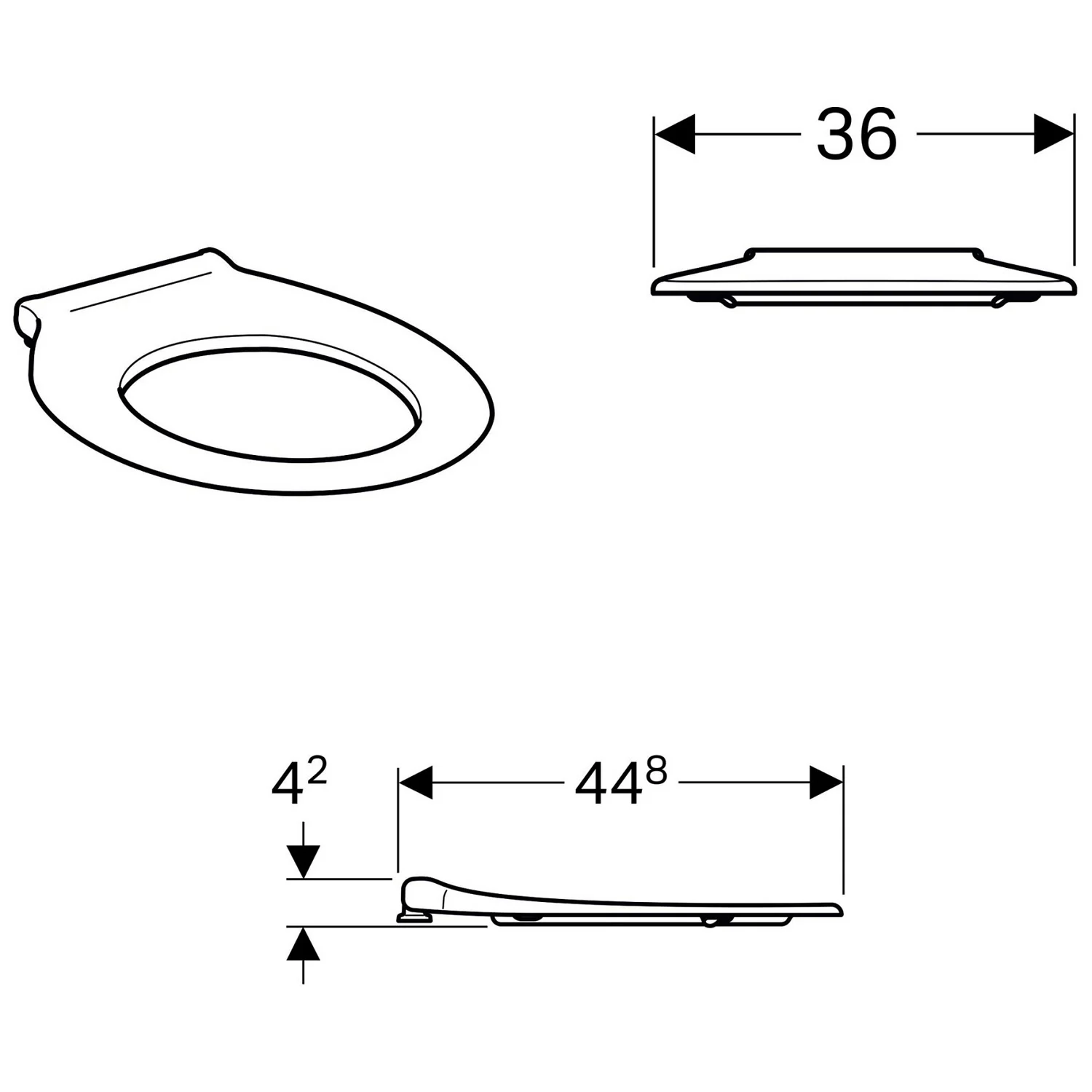 Geberit Renova Comfort WC Sitzring, barrierefrei, Befestigung von oben Bild 3