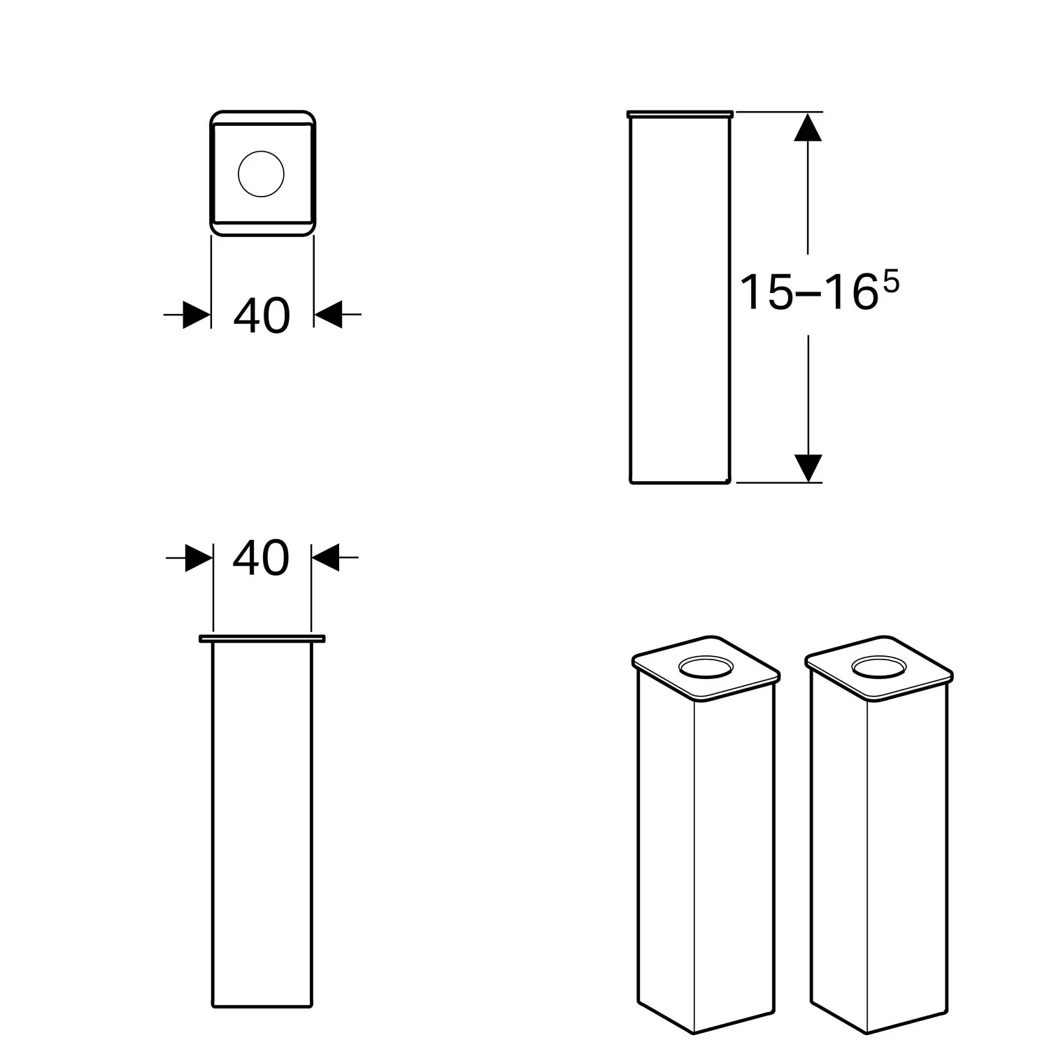 Geberit Renova Compact Möbelfüße 2 Stück Bild 2