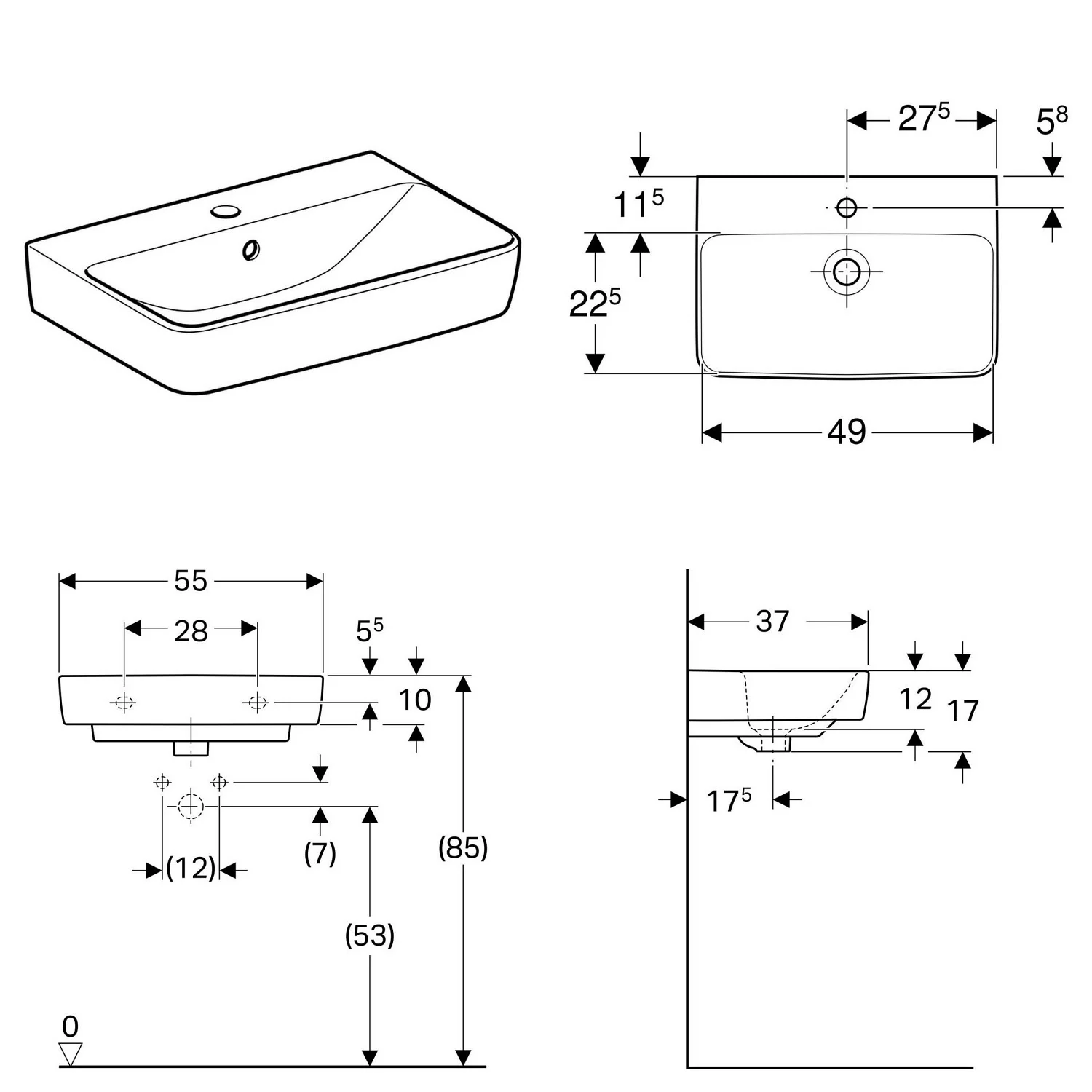 Geberit Renova Compact Waschtisch 55 cm Bild 4