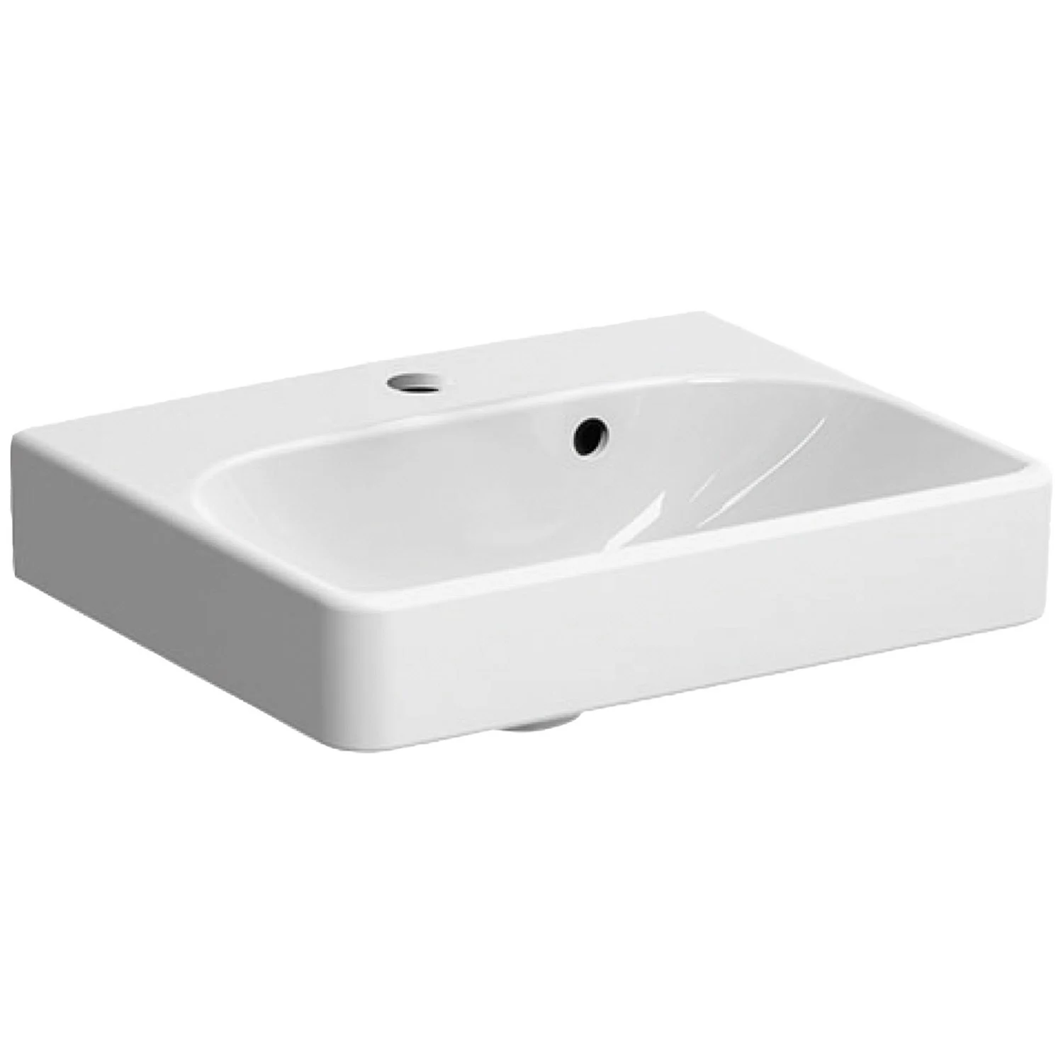 Geberit Smyle Square Handwaschbecken 45 cm, Überlauf asymetrisch