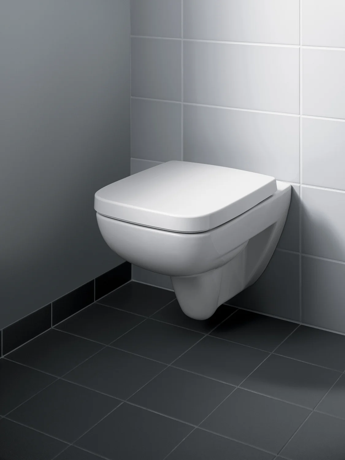 Geberit Renova Plan WC-Sitz, eckiges Design, Befestigung von oben, mit Absenkautomatik und ohne Quick release Bild 2