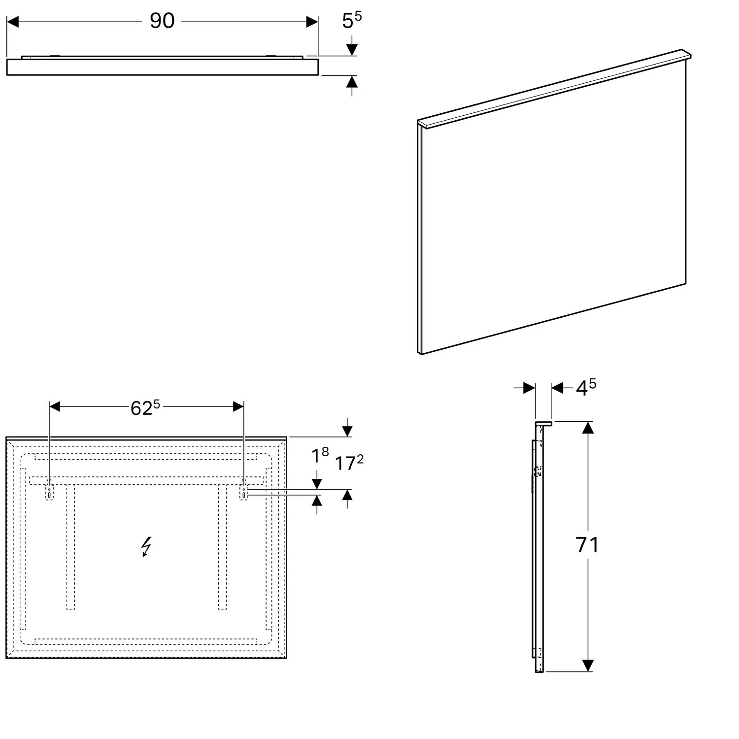 Geberit Xeno² Badspiegel mit beheizter Rückseite und indirekter Beleuchtung in 90 cm Bild 4