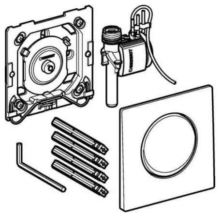 Geberit Mambo Urinal-Handauslösung pneumatisch, Betätigung aus Edelstahl Bild 3