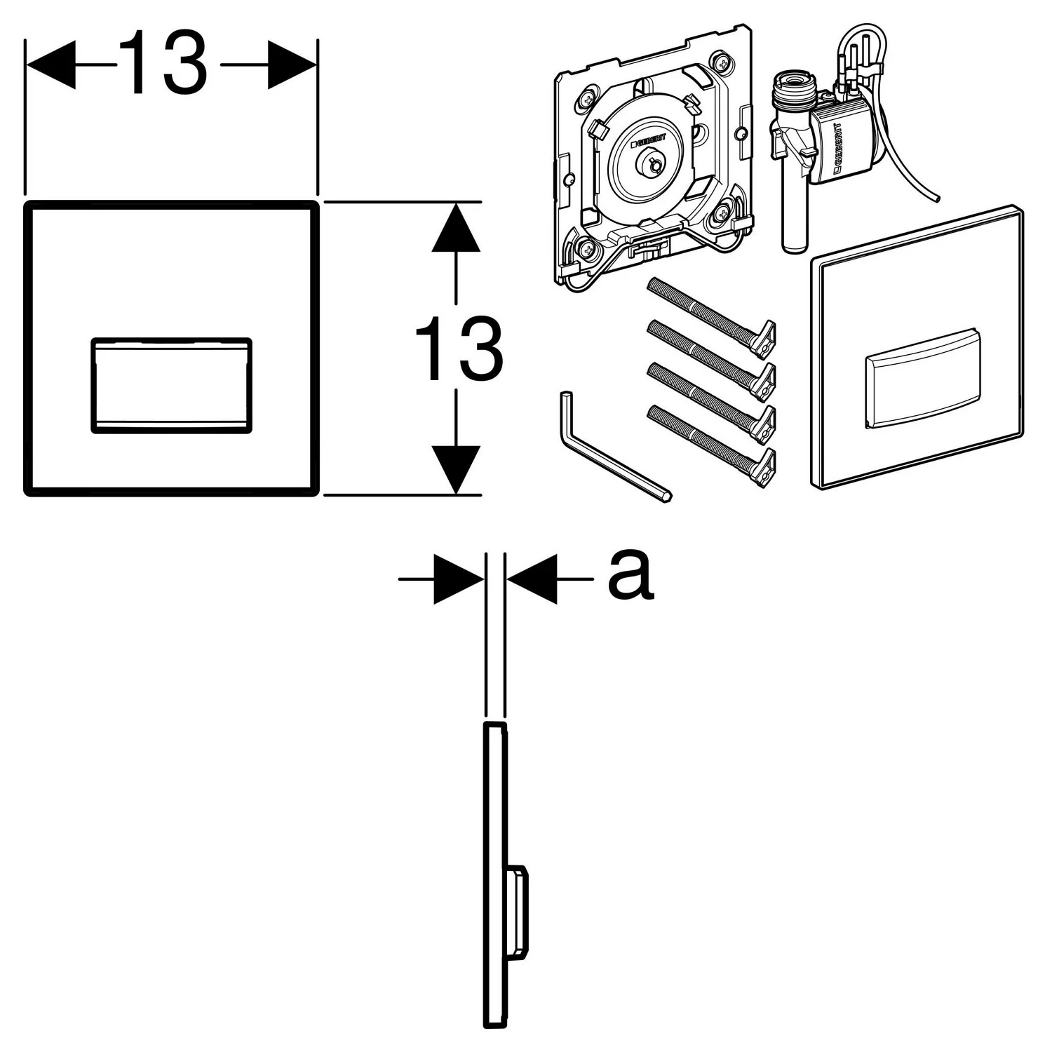 Geberit Typ 50 Urinal-Handauslösung pneumatisch Bild 3