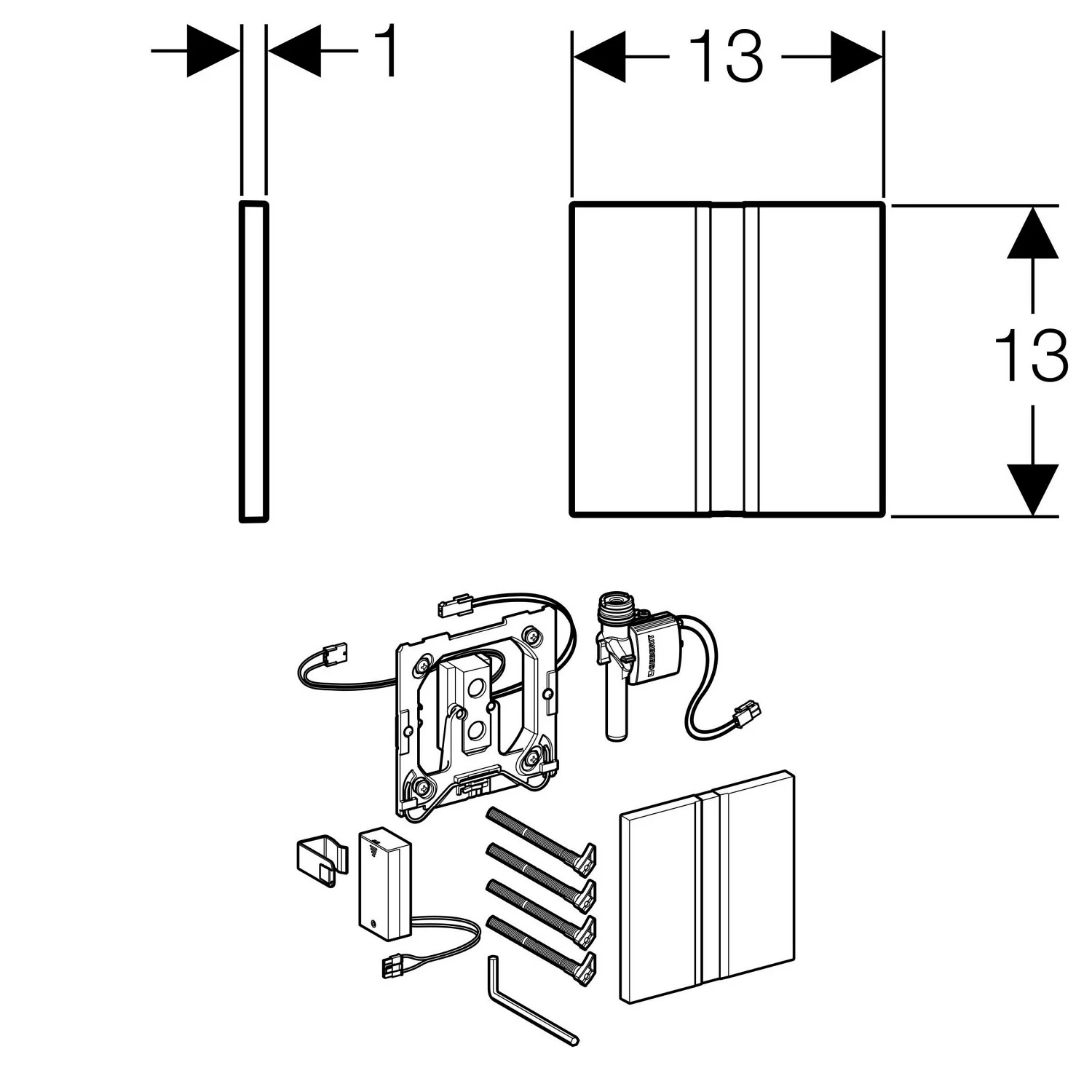 Geberit Typ 50 Urinalsteuerung berührungslos, Infrarot, Batteriebetrieb Bild 3