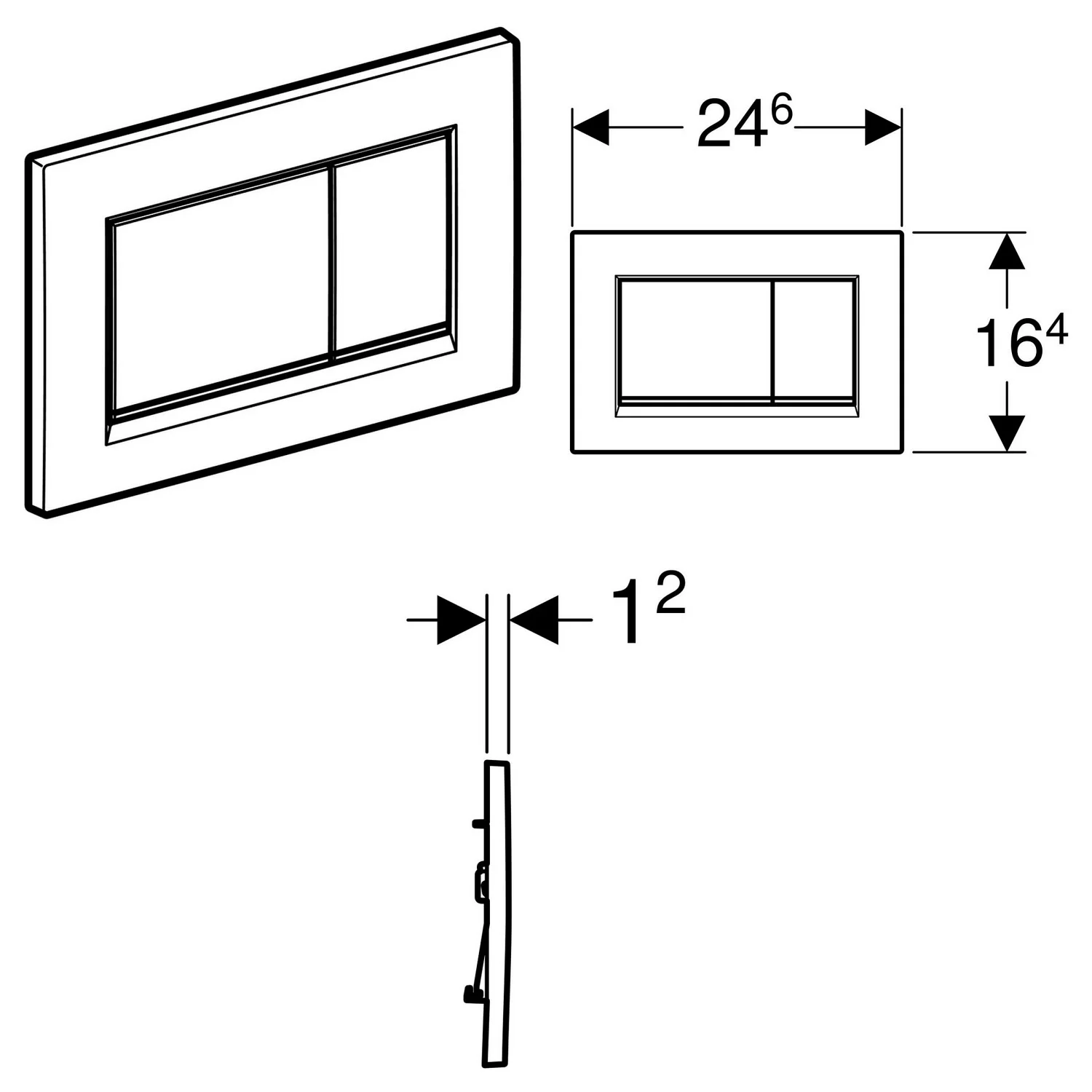 Geberit Sigma 20 square Betätigungsplatte für 2-Mengen-Spülung Bild 4