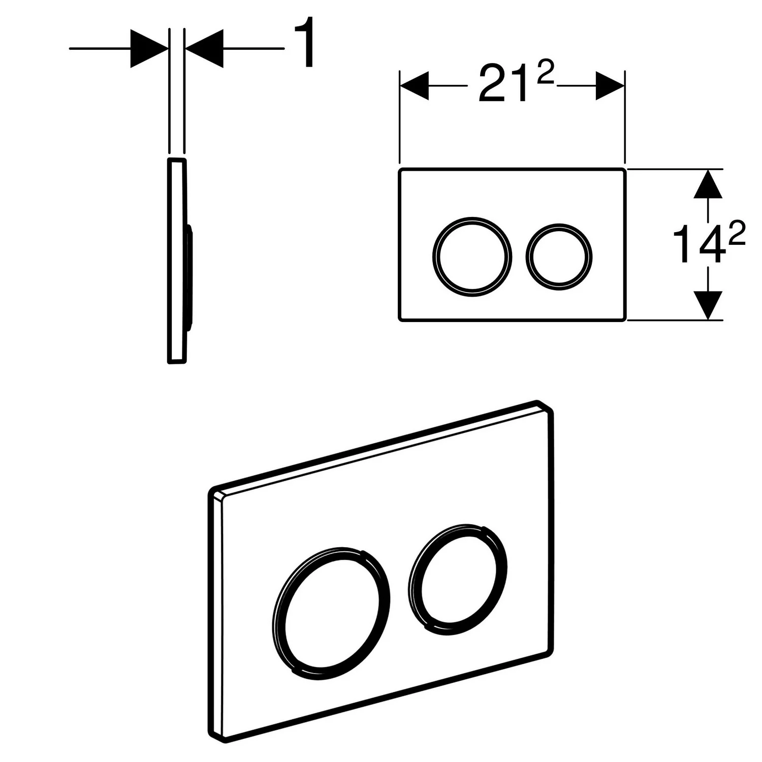 Geberit Betätigungsplatte Omega 20 für 2-Mengen-Spülung Bild 3