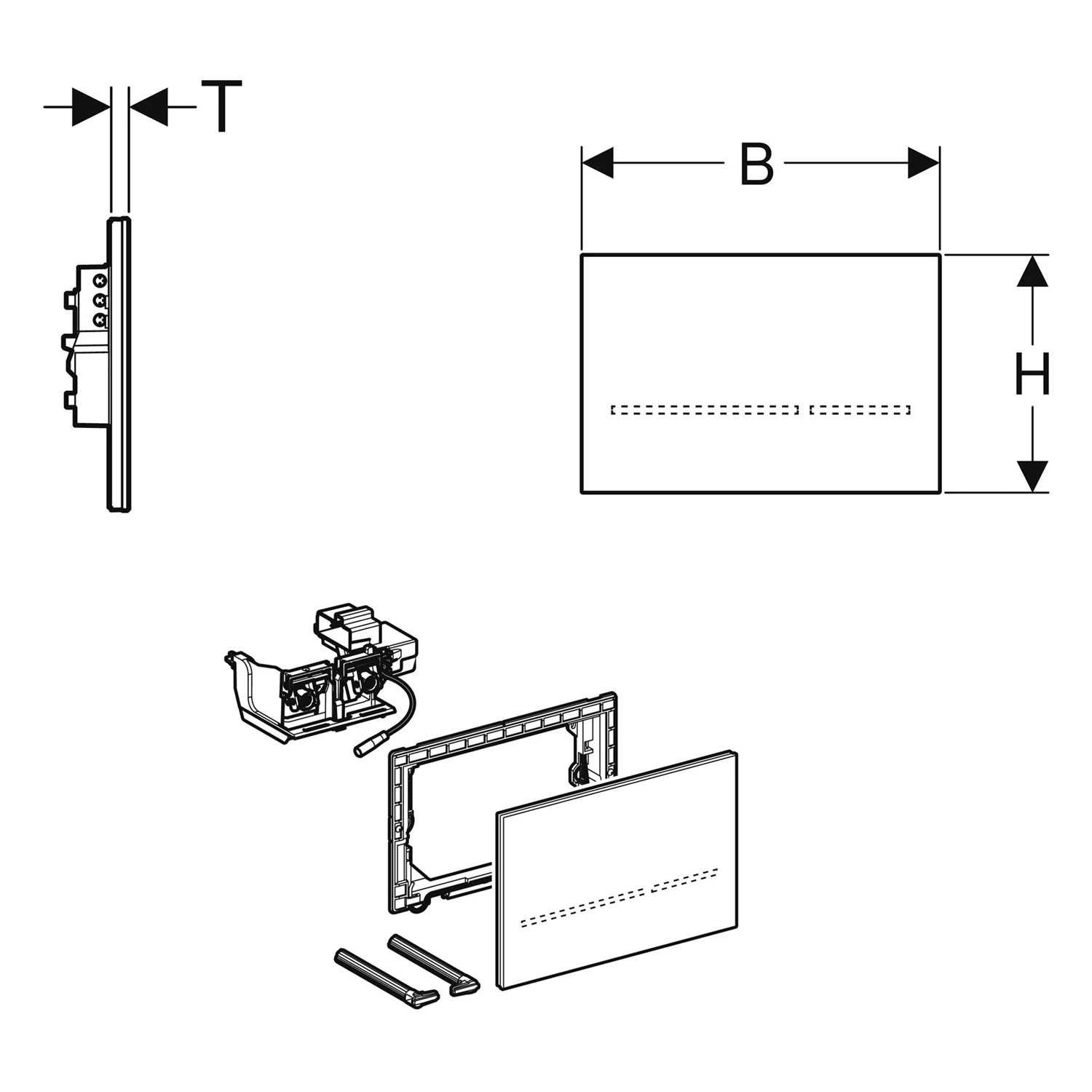 Geberit Betätigungsplatte Sigma80 berührungslos, WC-Steuerung mit elektronischer Spülauslösung Bild 5