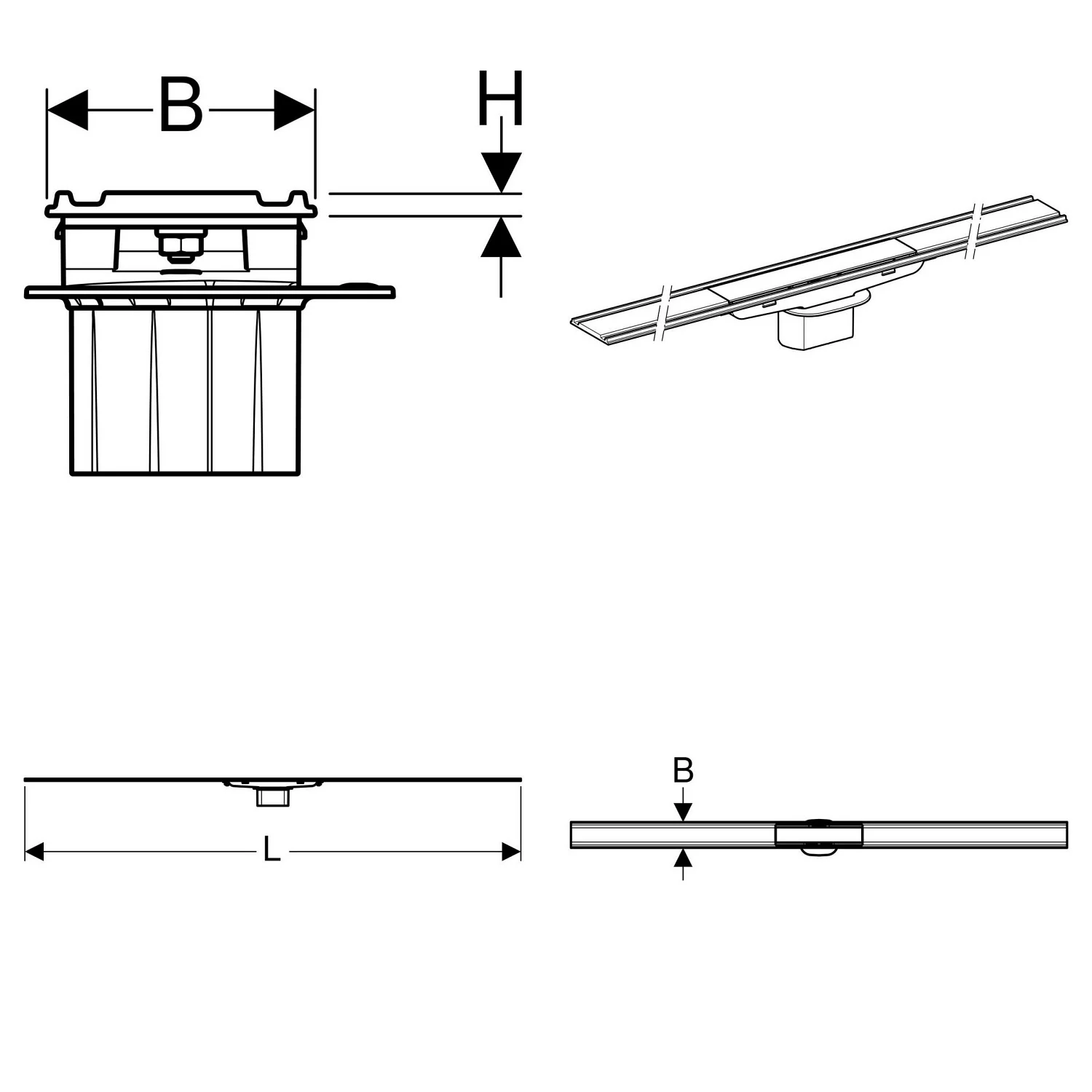 Geberit CleanLine 60 Duschrinne für dünne Bodenbeläge, 130 cm Bild 5