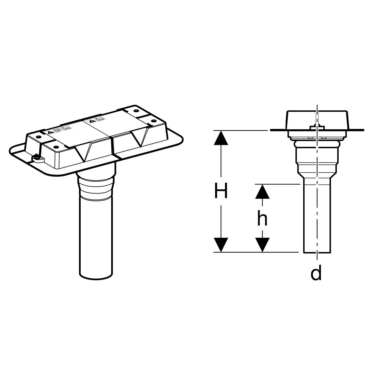 Geberit Cleanline Rohbauset Crossfloor für vertikale Deckendurchführung Bild 2