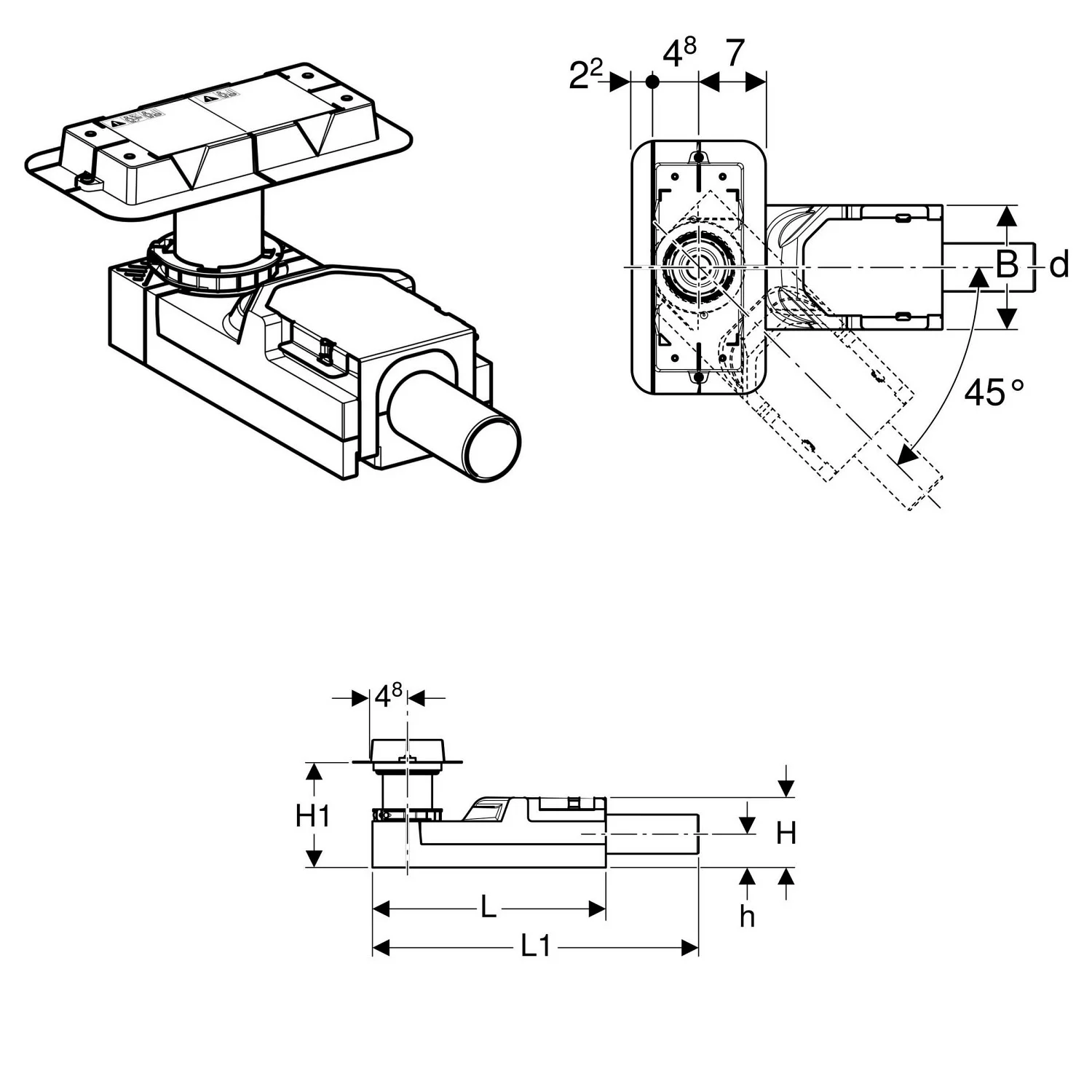Geberit CleanLine Rohbauset für Fußbodenaufbauhöhe ab 6,5 cm Bild 3
