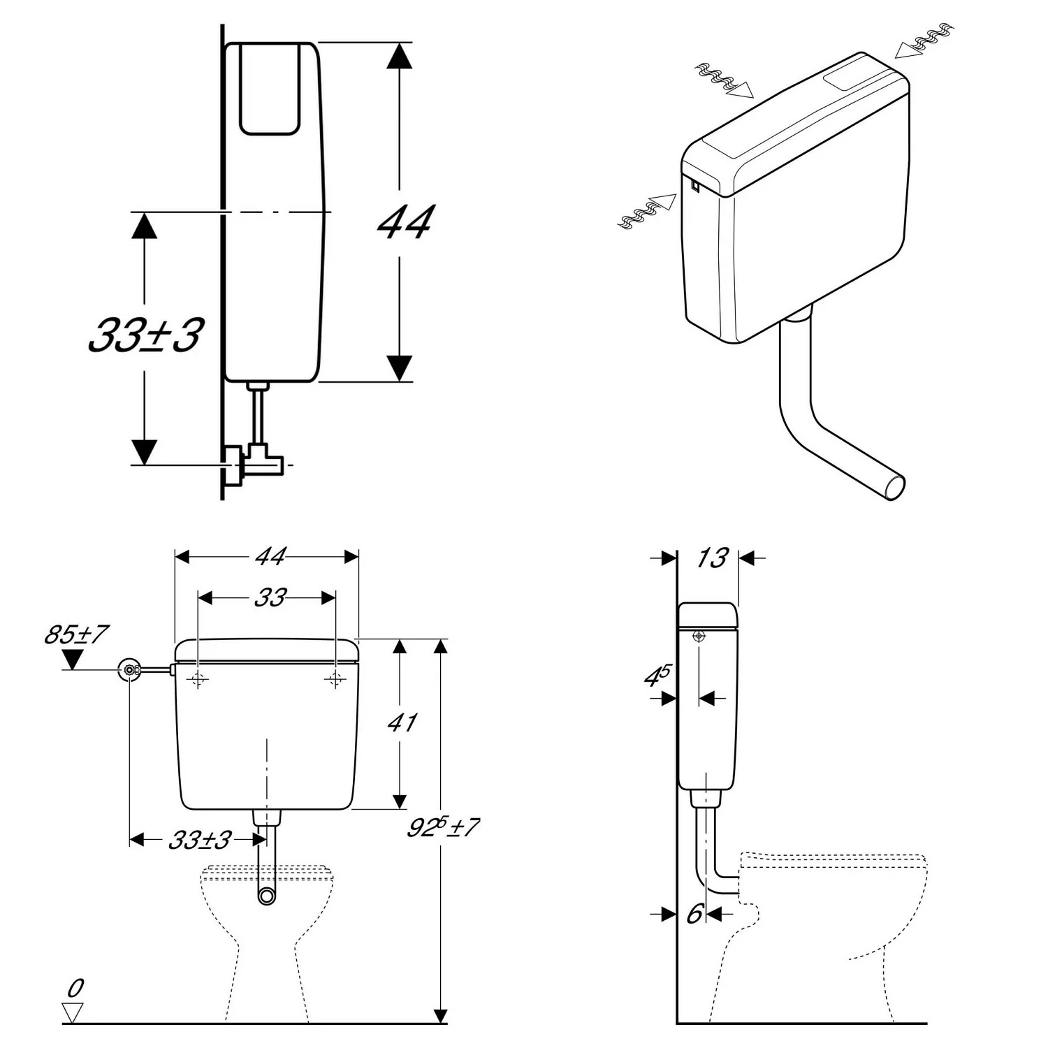 Geberit AP-Spülkasten AP127 tiefhängend mit Spül-Stopp-Spülung Bild 3