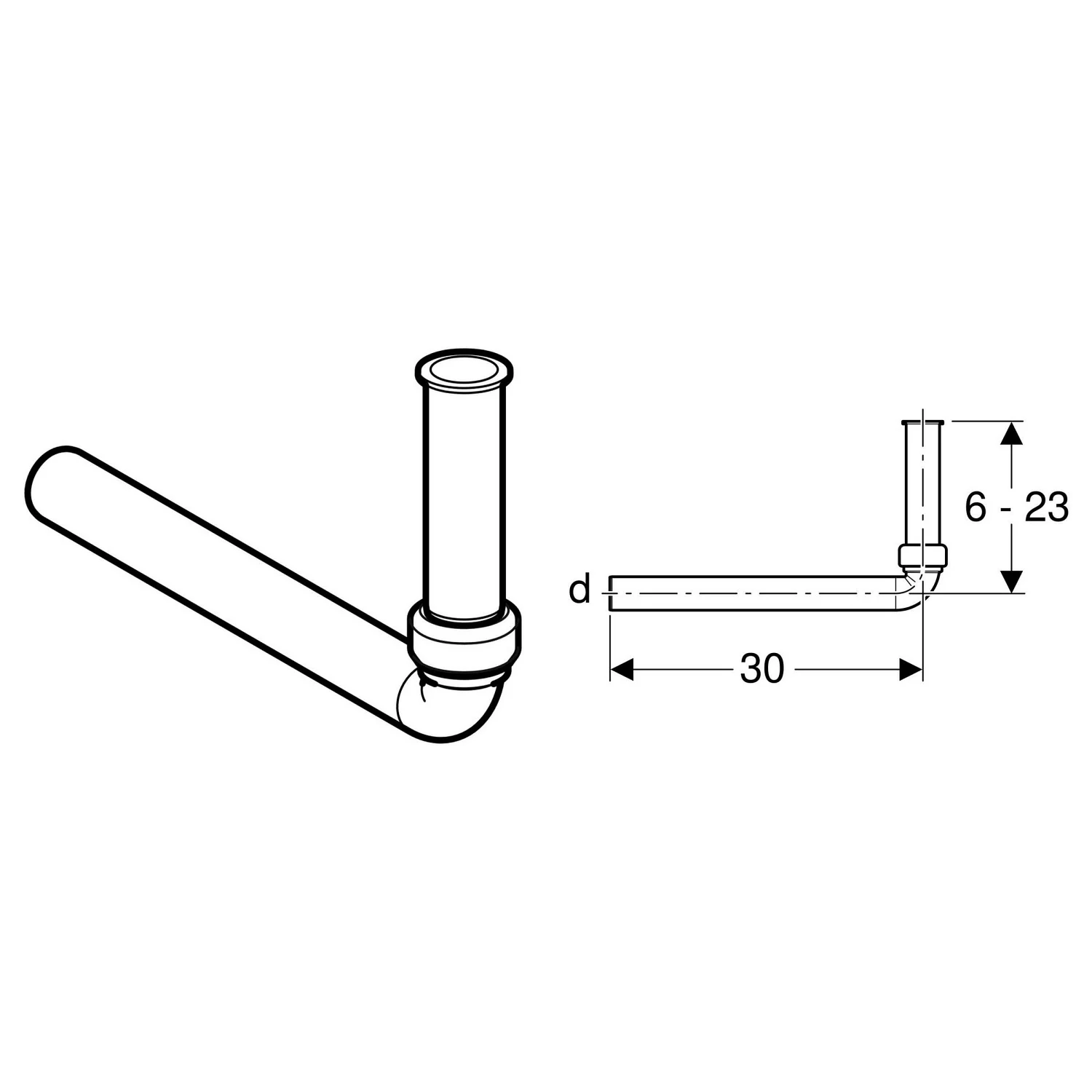 Geberit Verlängerung für Waschtisch-UP-Geruchverschluß, weiß Bild 2