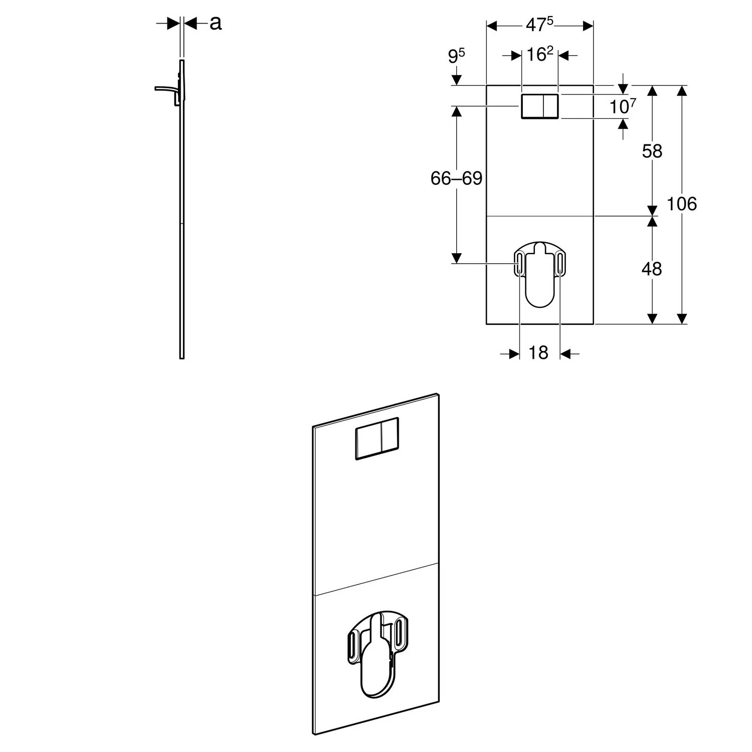 Geberit Designplatte für Geberit AquaClean Sela, Hochdruck-Schichtstoffplatte Bild 4